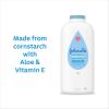 imageJohnsons Baby Powder Naturally Derived Cornstarch with Aloe ampamp Vitamin E for Delicate Skin Hypoallergenic and Free of Parabens Phthalates and Dyes for Gentle Baby Skin Care 15 ozAloe  Vitamin E