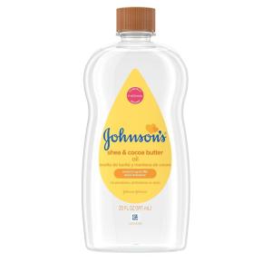 imageJohnsons Baby Oil Mineral Oil Enriched with Shea ampamp Cocoa Butter to Prevent Moisture Loss Hypoallergenic 20 fl oz20 Fl Oz Pack of 1