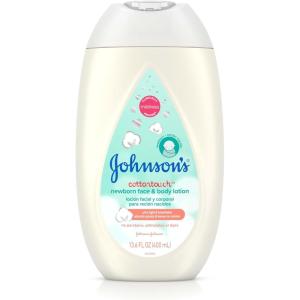 imageJohnsons CottonTouch Newborn Baby Face and Body Lotion Hypoallergenic Moisturization for Babys Skin Made with Real Cotton ParabenFree DyeFree 136 fl oz136 Fl Oz Pack of 1