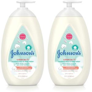 imageJohnsons CottonTouch Newborn Baby Face and Body Lotion Hypoallergenic Moisturization for Babys Skin Made with Real Cotton ParabenFree DyeFree 136 fl oz542 Fl Oz Pack of 1