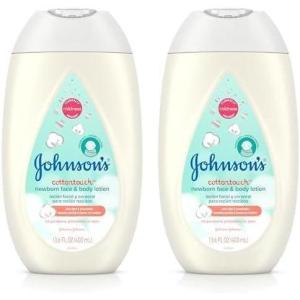 imageJohnsons CottonTouch Newborn Baby Face and Body Lotion Hypoallergenic Moisturization for Babys Skin Made with Real Cotton ParabenFree DyeFree 136 fl oz136 fl oz Pack of 2