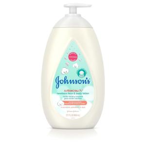 imageJohnsons CottonTouch Newborn Baby Face and Body Lotion Hypoallergenic Moisturization for Babys Skin Made with Real Cotton ParabenFree SulfateFree DyeFree 271 fl oz271 Fl Oz Pack of 1