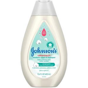imageJohnsons CottonTouch Newborn Baby Wash ampamp Shampoo Made with Real Cotton 68 fl oz136 Fl Oz Pack of 6