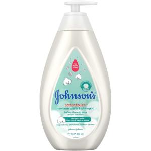 imageJohnsons CottonTouch Newborn Baby Wash ampamp Shampoo with No More Tears Sulfate Paraben Free for Sensitive Skin Made with Real Cotton Gently Washes Away Dirt ampamp Germs 271 fl oz1 Fl Oz Pack of 1