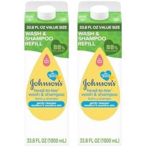 imageJohnsons HeadtoToe Gentle TearFree Baby ampamp Newborn Wash ampamp Shampoo Sulfate Paraben Phthalate ampamp DyeFree Hypoallergenic Wash for Sensitive Skin ampamp Hair 271 fl Oz338 Fl Oz Pack of 2
