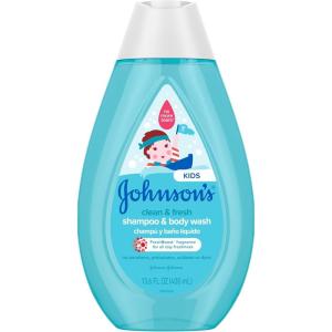 imageJohnsons Kids Clean ampamp Fresh Childrens Shampoo ampamp Body Wash TearFree Paraben Sulfate ampamp DyeFree Hypoallergenic ampamp Gentle on Toddlers ampamp Kids Developing Hair FreshBoost Scent 136 fl oz