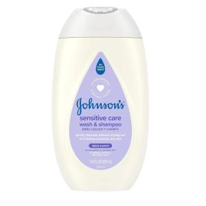 imageJohnsons Sensitive Care Baby Body Wash ampamp Shampoo Daily Moisturizing 2in1 Baby Wash ampamp Shampoo to Gently Cleanse Dry Sensitive Skin Lightly Scented TearFree Hypoallergenic 136 fl oz136 Fl Oz Pack of 1