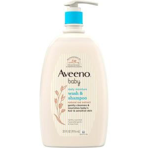 imageAveeno Baby Daily Moisture Gentle Bath Wash ampamp Shampoo with Natural Oat Extract Hypoallergenic TearFree ampamp ParabenFree Formula For Sensitive Hair ampamp Skin Lightly Scented 33 fl oz