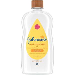 imageJohnsons Baby Oil Mineral Oil Enriched with Shea ampamp Cocoa Butter to Prevent Moisture Loss Hypoallergenic 20 fl oz