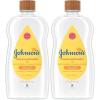 imageJohnsons Baby Oil Mineral Oil Enriched with Shea ampamp Cocoa Butter to Prevent Moisture Loss Hypoallergenic 20 fl oz Pack of 2